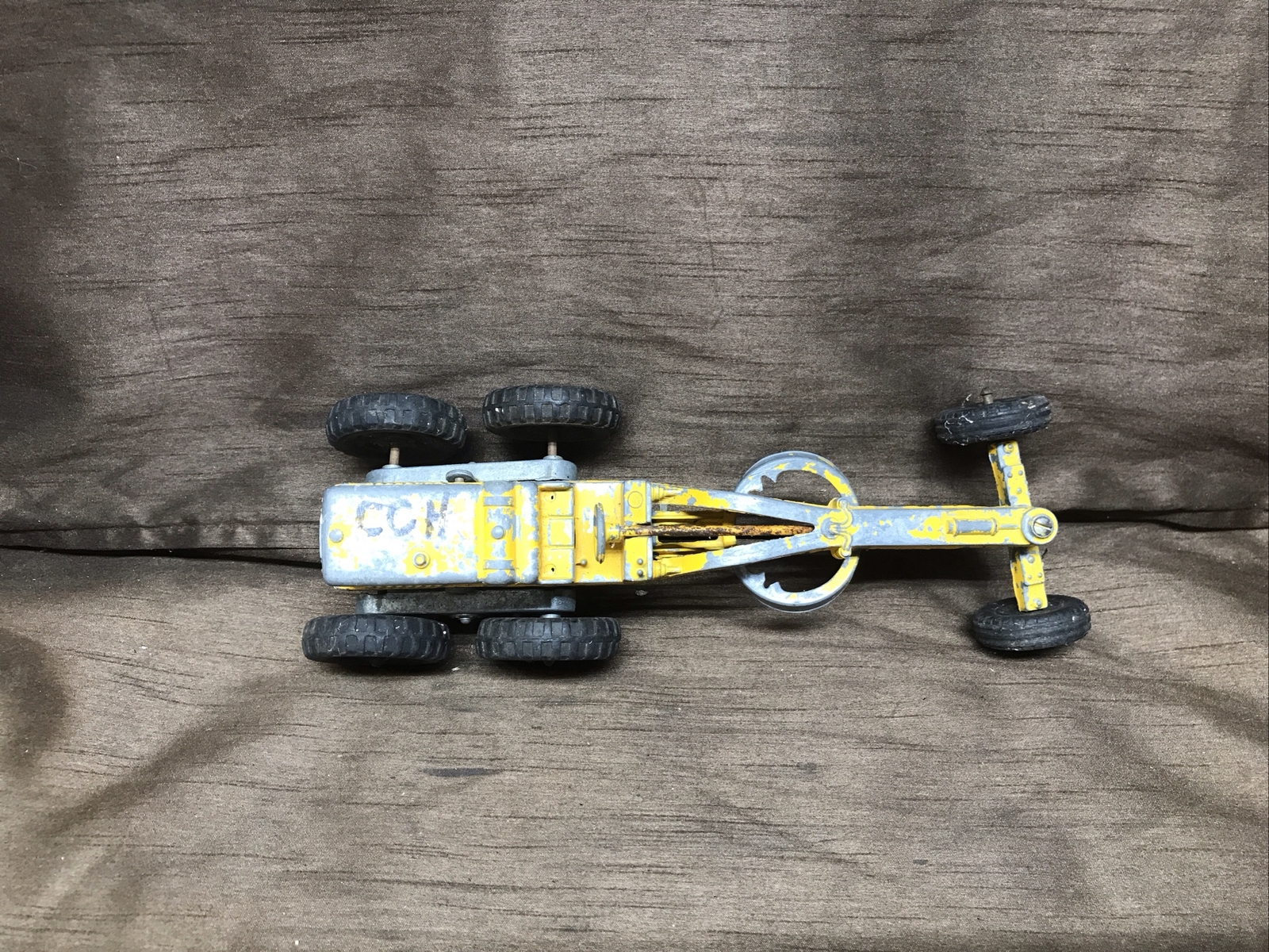 Hubley Kiddie Toy Road Grader Yellow No 481 Die Cast Parts Or Repair