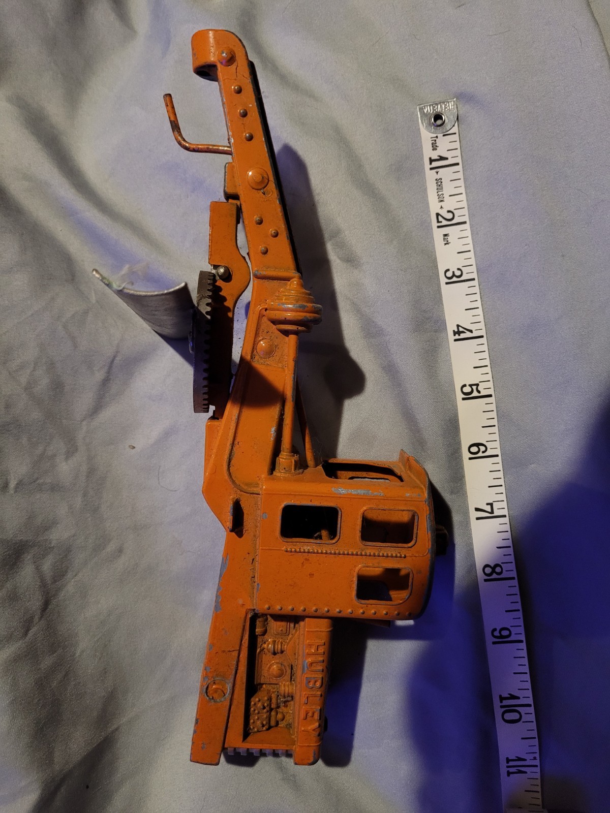 VTG Hubley Die Cast Diesel Road Grader Toy Orange 1950s Parts Restore