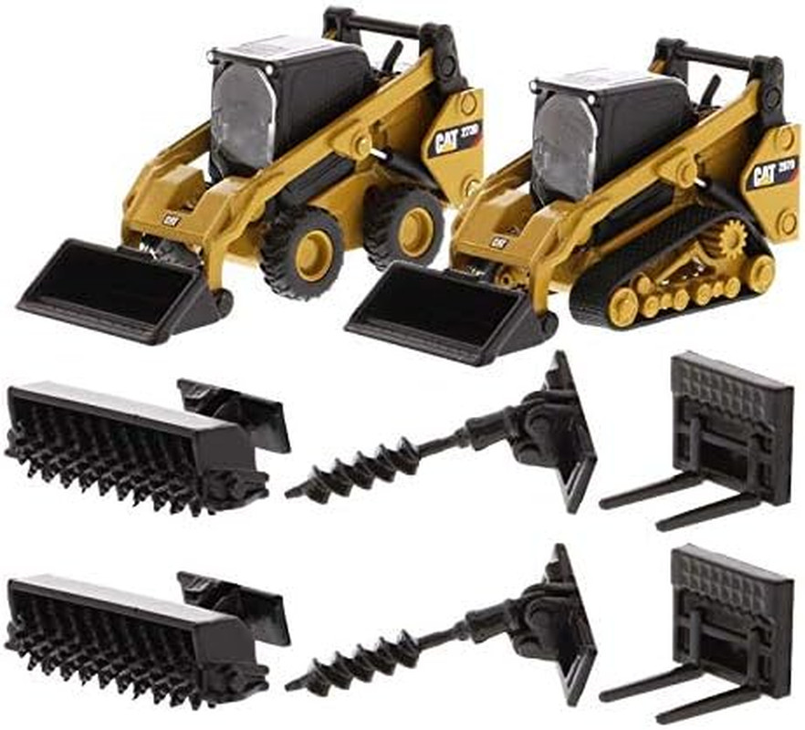 Set of 2 Pieces CAT Caterpillar 272D2 Skid Steer Loader and CAT Caterpillar 297D