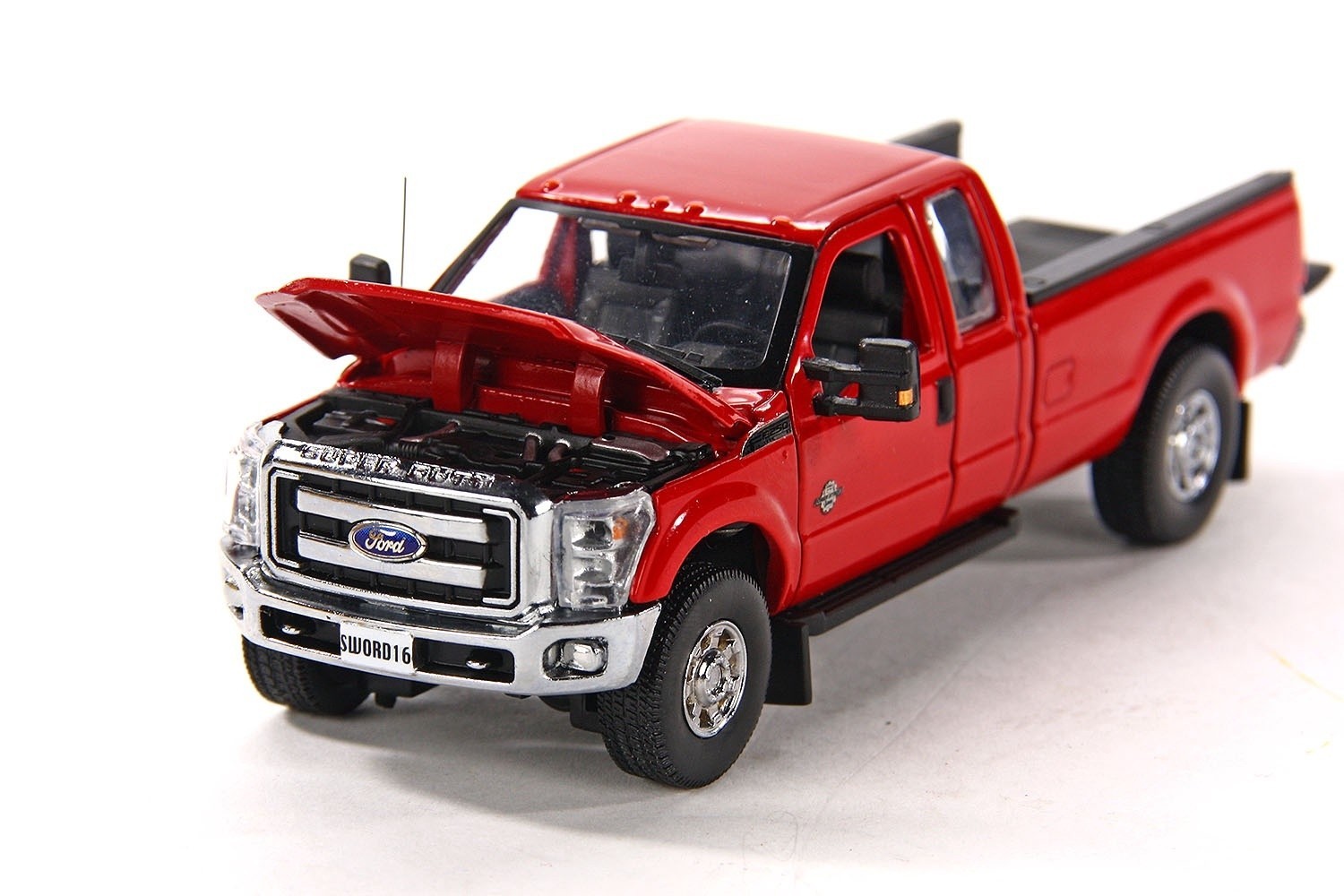 Weiss SW1250 Red/Chrome F250 Pickup w/PJ Dump Trailer – White 1/50 New