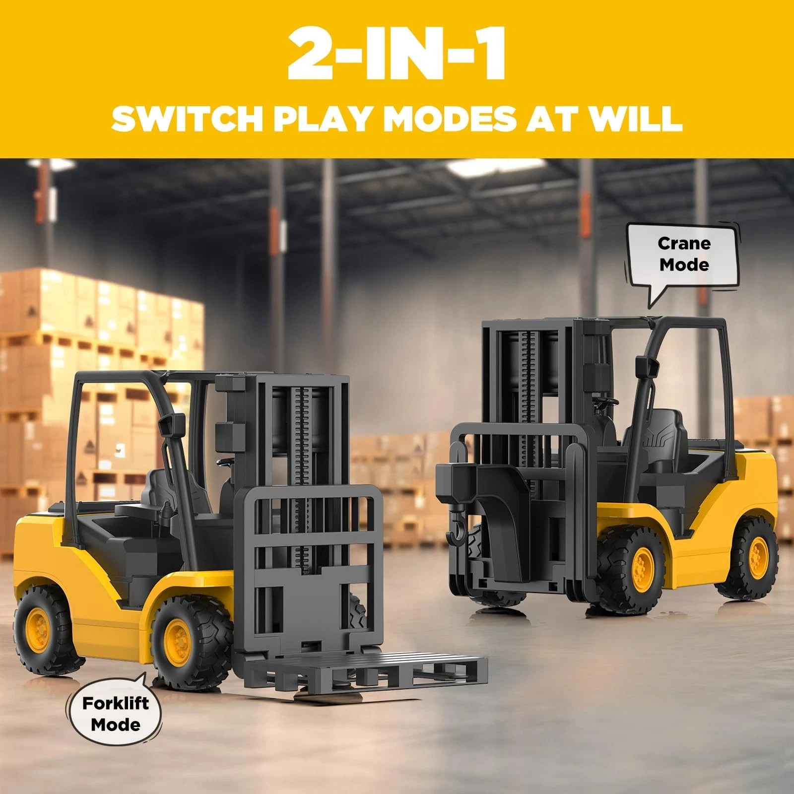 9-Channel Remote Control Forklift Truck – 1:18 Scale Construction Toy, Realis…