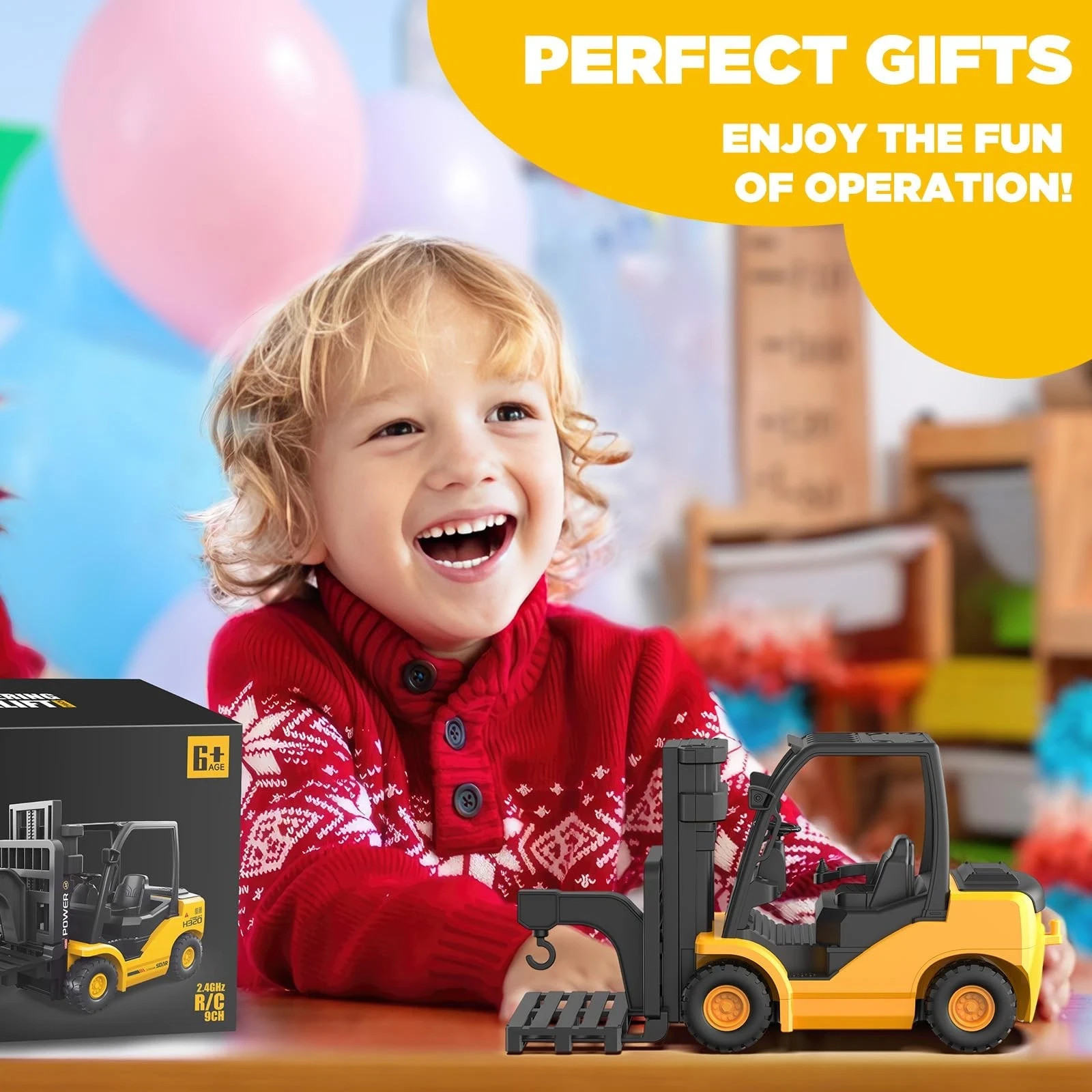 9-Channel Remote Control Forklift Truck – 1:18 Scale Construction Toy, Realis…