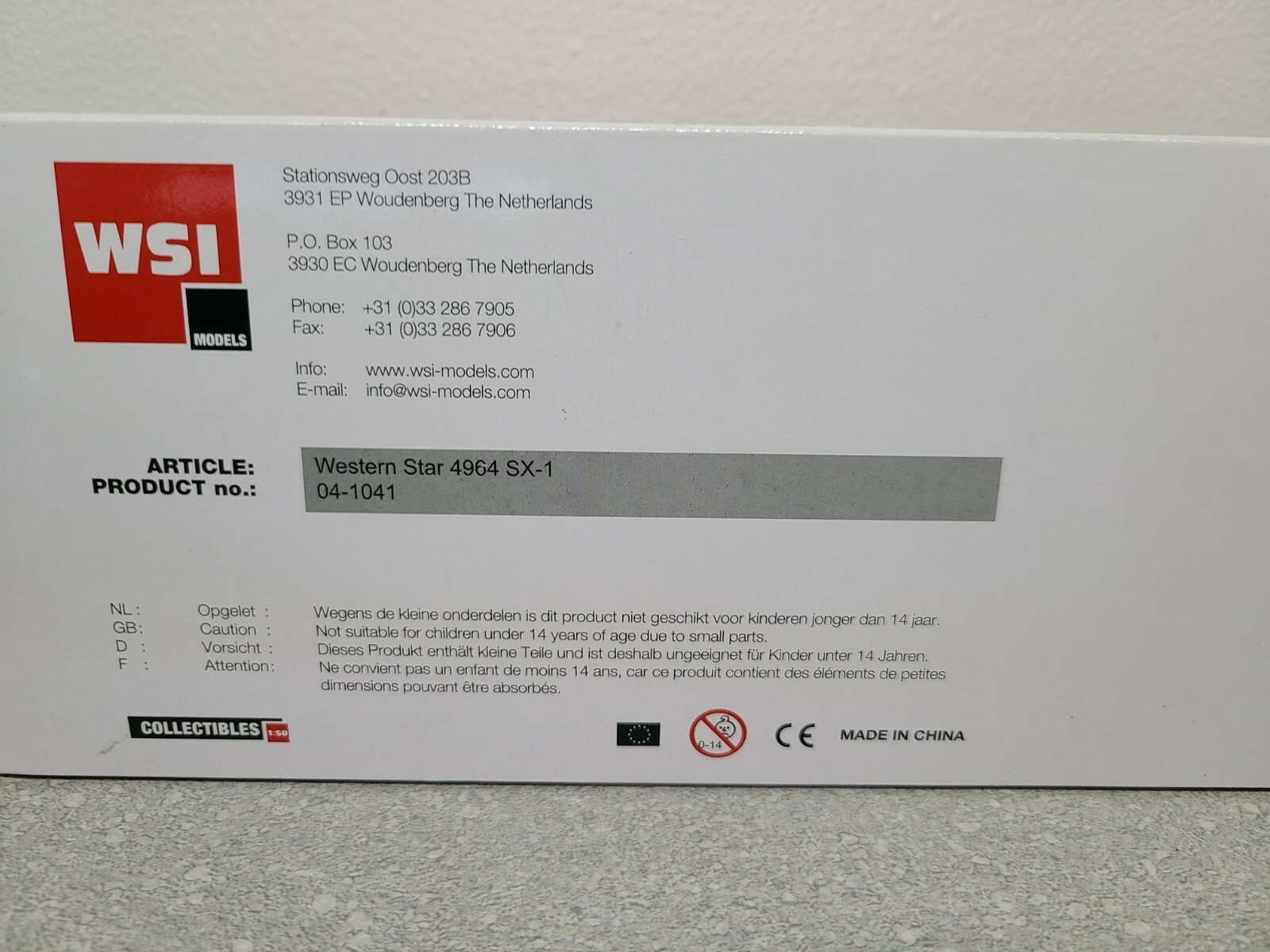 Western Star 4964 SX-1 6×4 Truck Ballast Box Silver WSI 1:50 Scale #04-1041 New