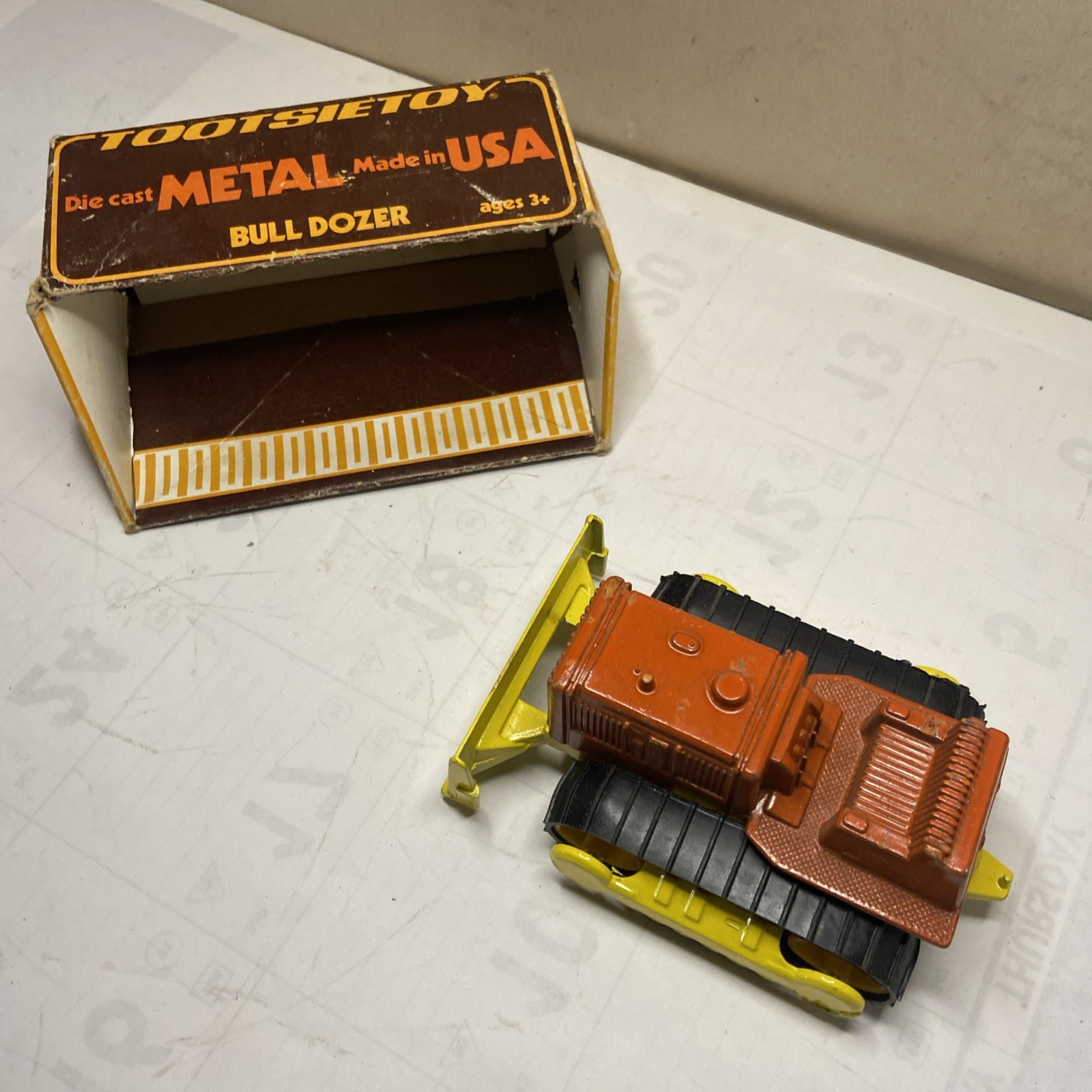 Vintage Tootsie Toys Diecast Bulldozer In Original Box Unplayed And Crane