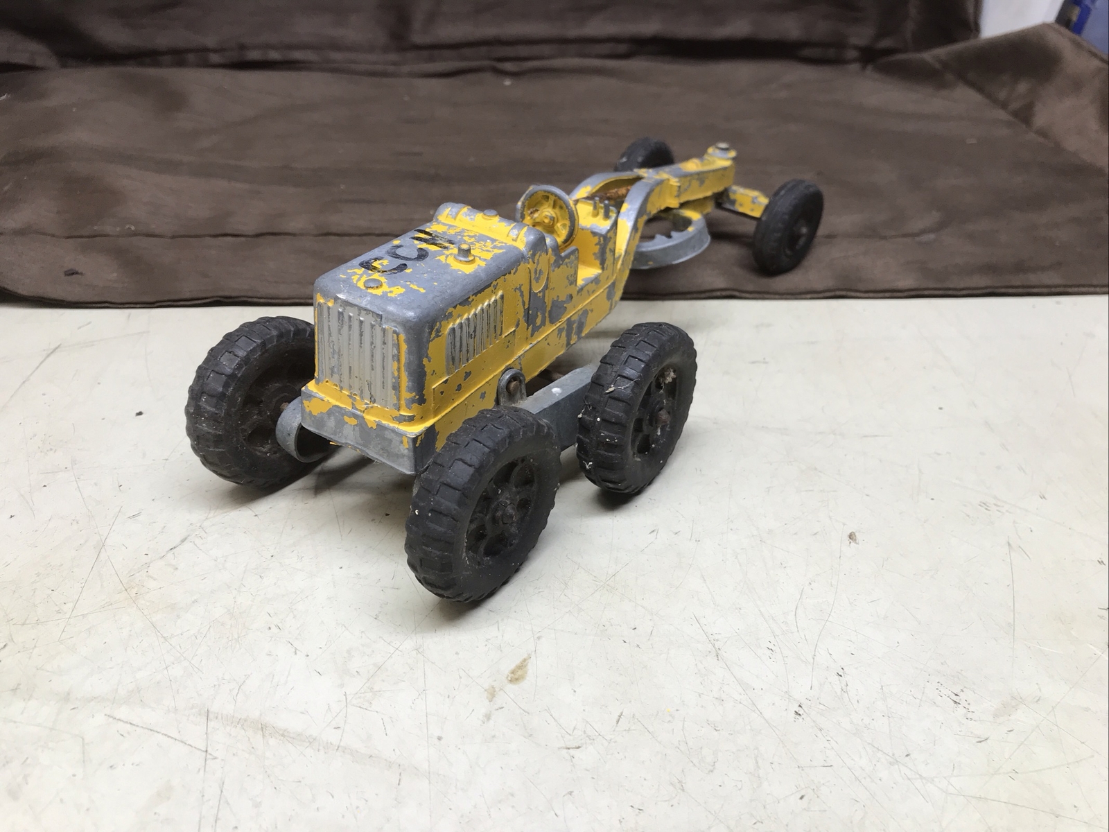 Hubley Kiddie Toy Road Grader Yellow No 481 Die Cast Parts Or Repair