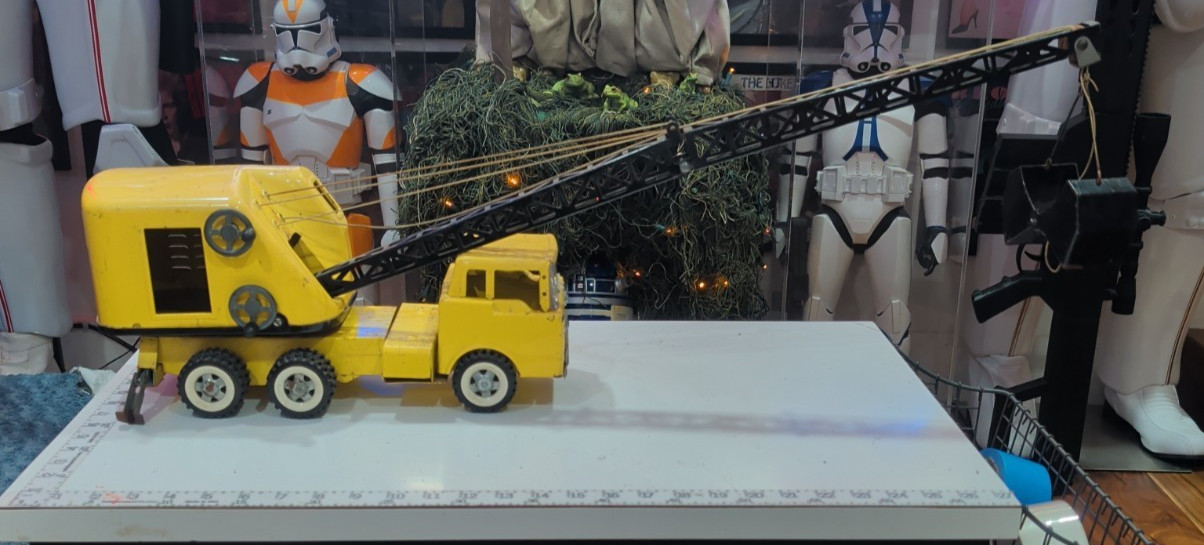 Vintage Structo Mobile Crane Pressed Steel Toy Truck Working 24” Yellow Black