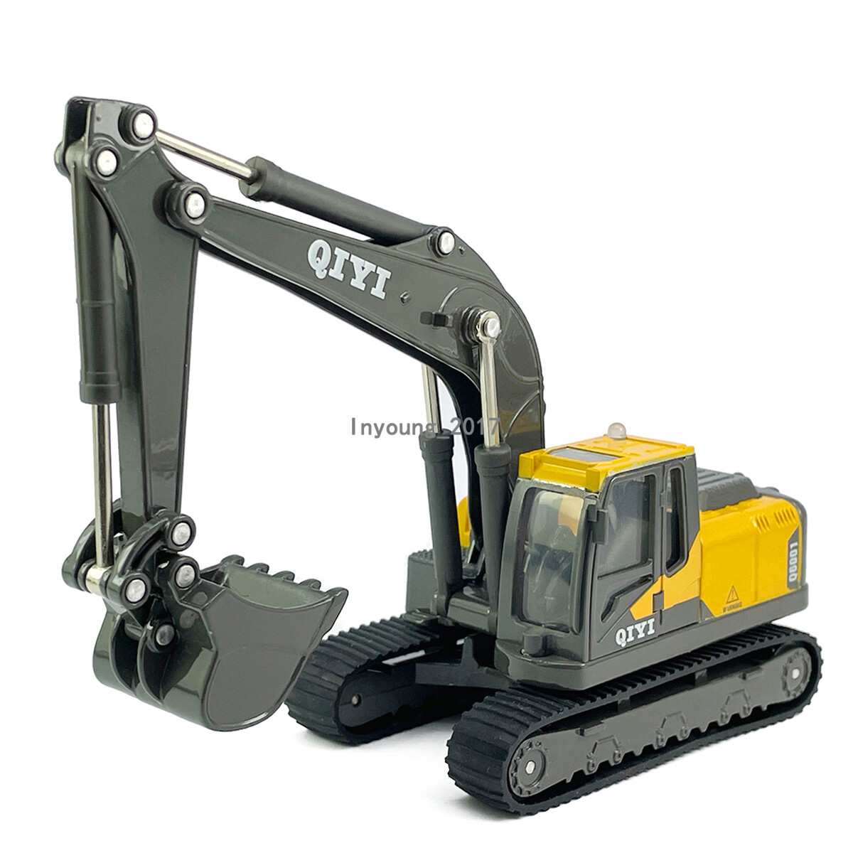Excavator Toy Truck Construction Vehicle Diecast Toy Car with Light Sound Gray