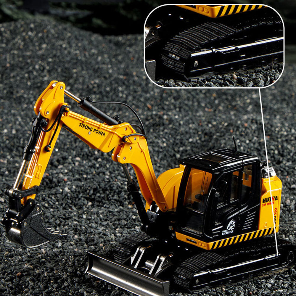 6.7″ Crawler Excavator Front Loader Toy Diecast Construction Vehicle Yellow