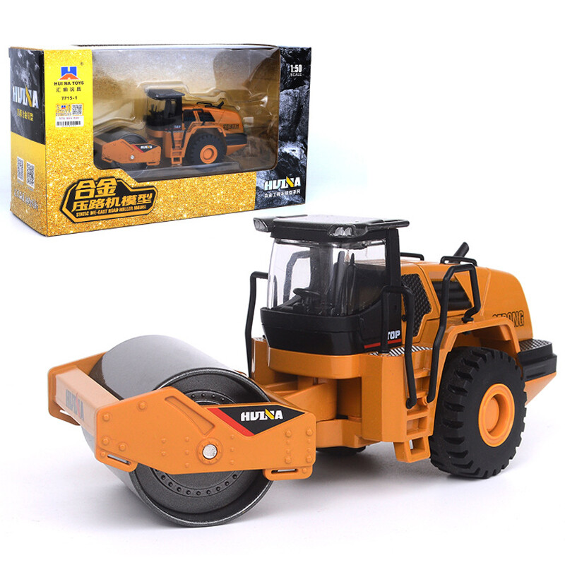 1/50 Road Roller Construction Vehicle Model Diecast Toy Trucks for Boys Kids
