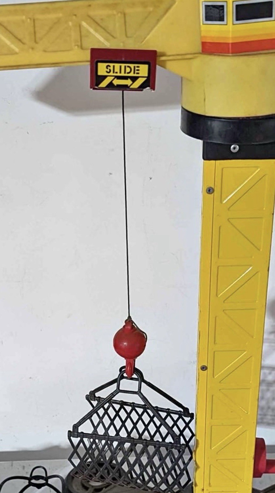 Tonka Construction Co Used Large Boom Crane w/Working Hoist & Bucket Accessories