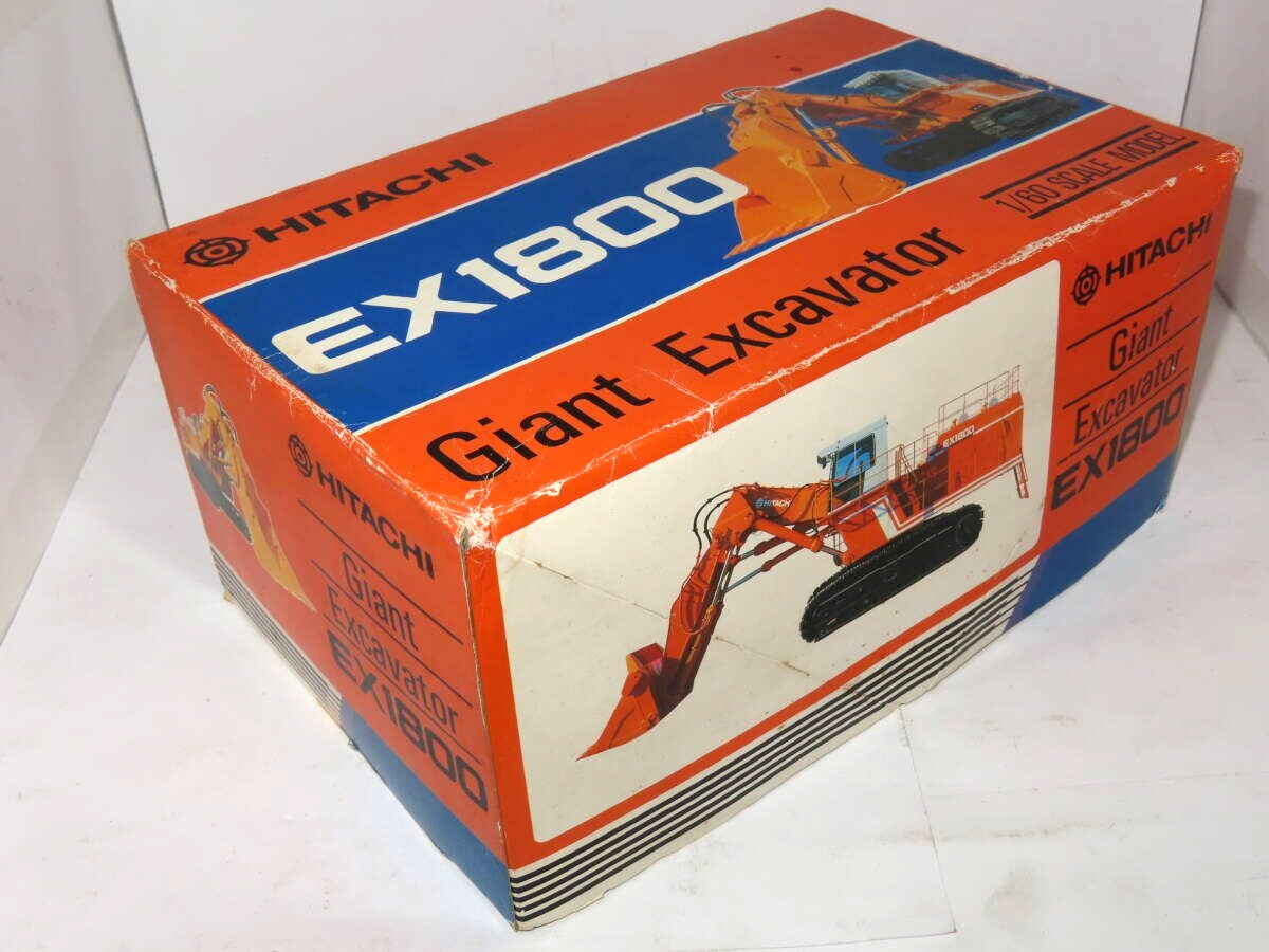 HITACHI EX1800 Giant Excavator 1/60 Diecast Model Unused w/Box Japan Rare