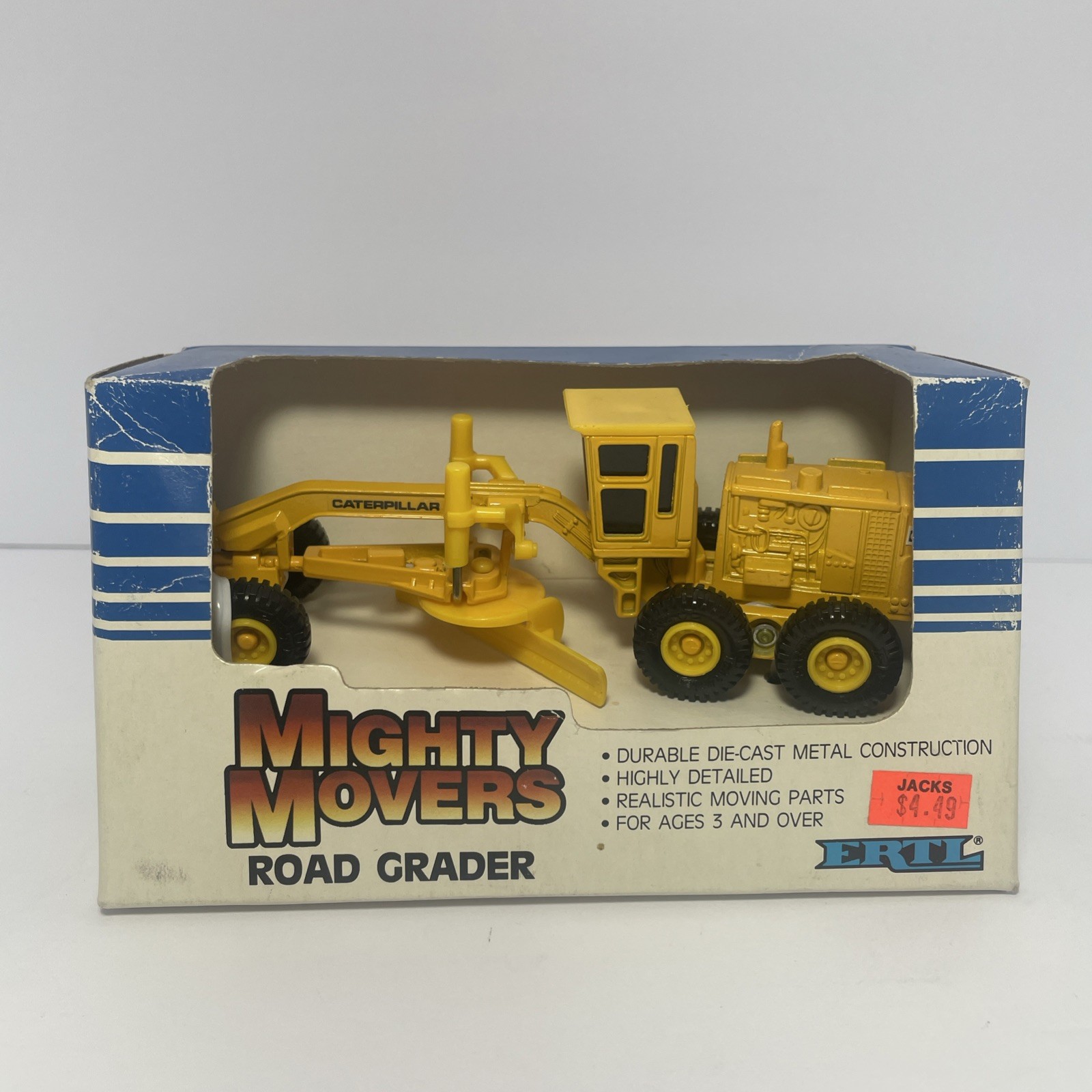 Caterpillar Road Grader 1/64 ERTL #1848 Mighty Movers Die-Cast NIB Construction