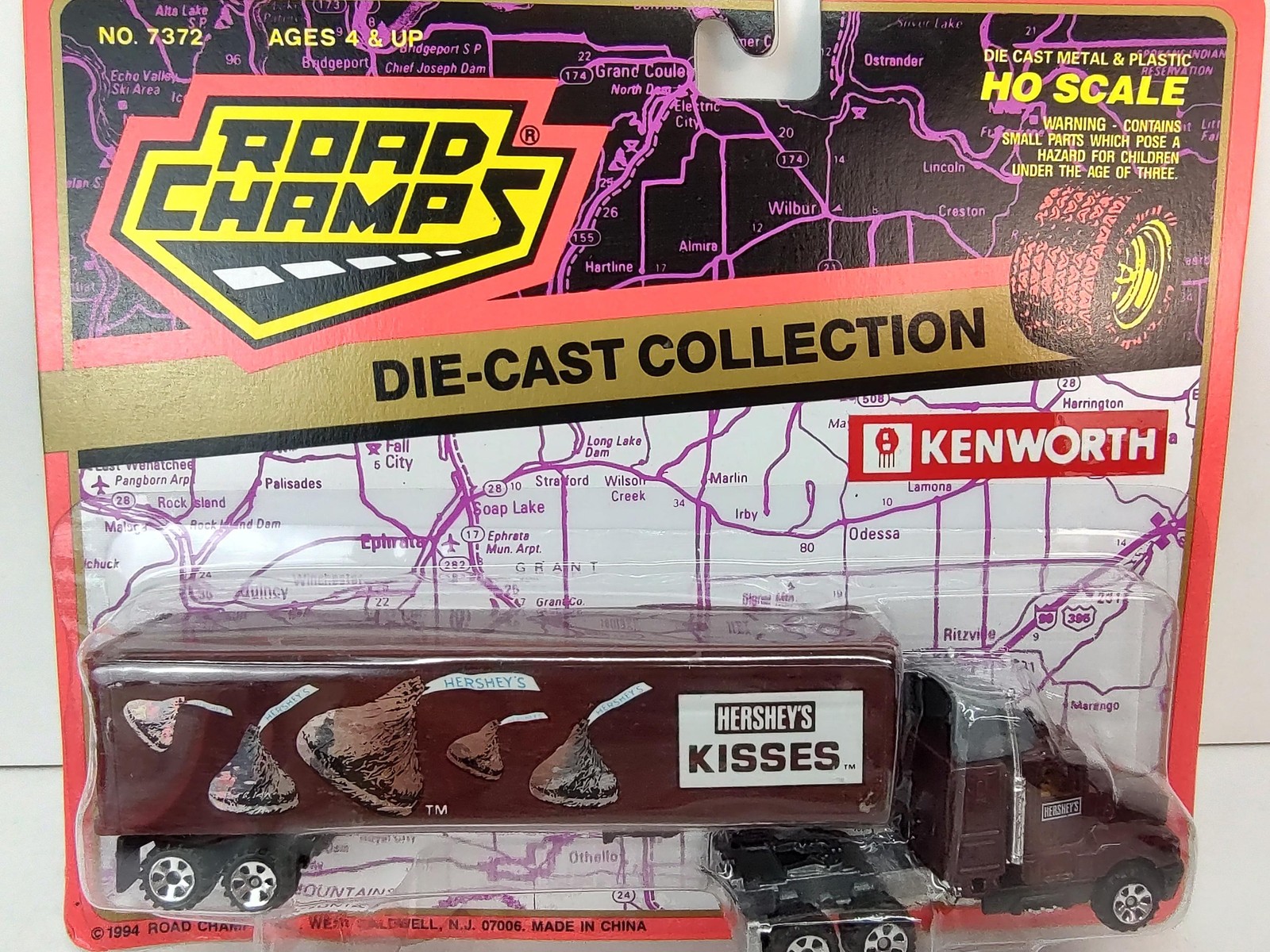 Vintage 1994 Road Champs Kenworth Hershey’s Kisses HO Scale Die-Cast Truck New