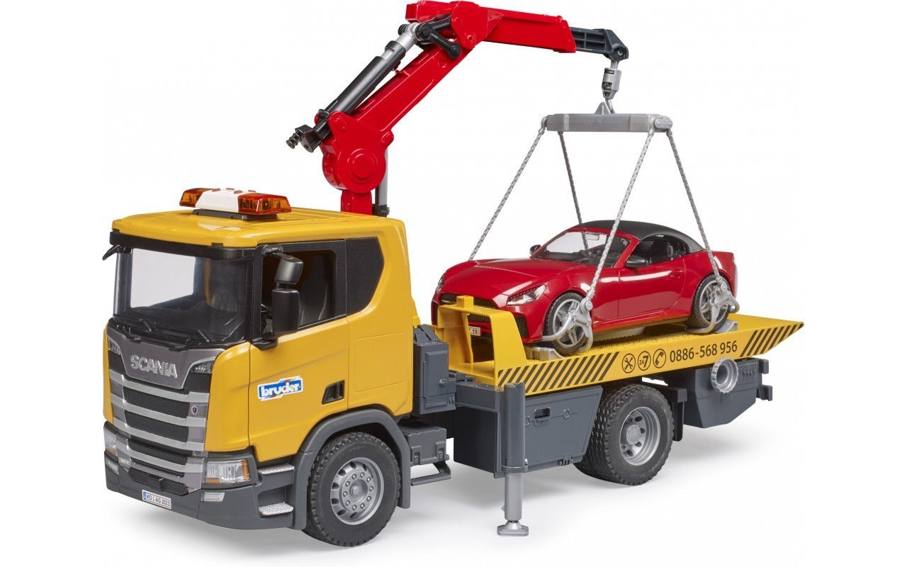 MB Sprinter Tow Truck with Cross Country Vehicle Bruder Toy Car Model 1/16 1:16