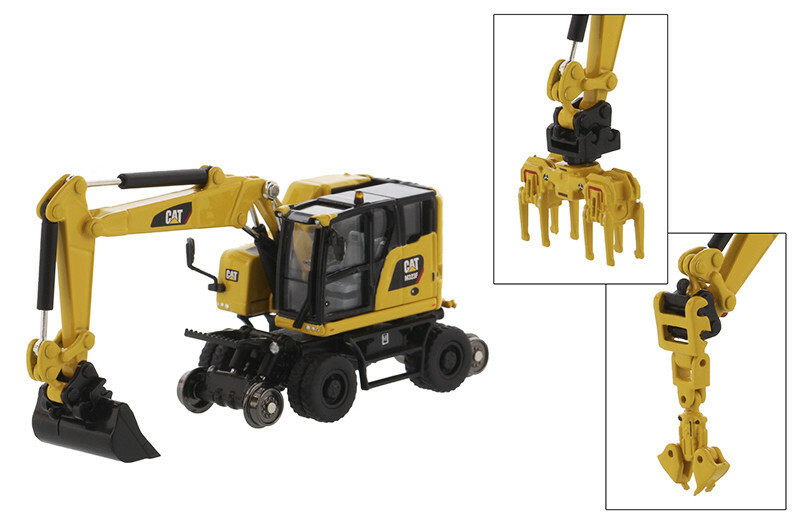 DMS 85656 Caterpillar M323F Wheel Excavator w/Rail Hi-Wheels 1/87 HO Scale MIB