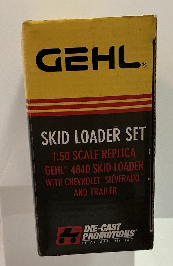 GEHL DIE CAST PROMOTIONS 1/50 SCALE 4840 SKID LOADER SET W/ CHEVY SILVERADO NEW