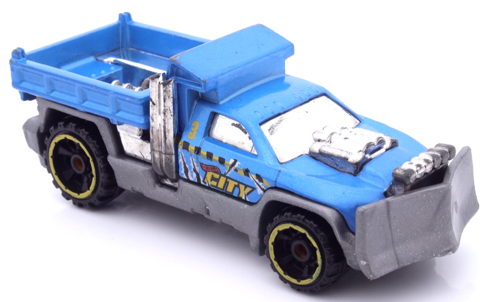 2014 Hot Wheels City ~ SO PLOWED ~ Snow Plow Truck Blue Diecast 1:64