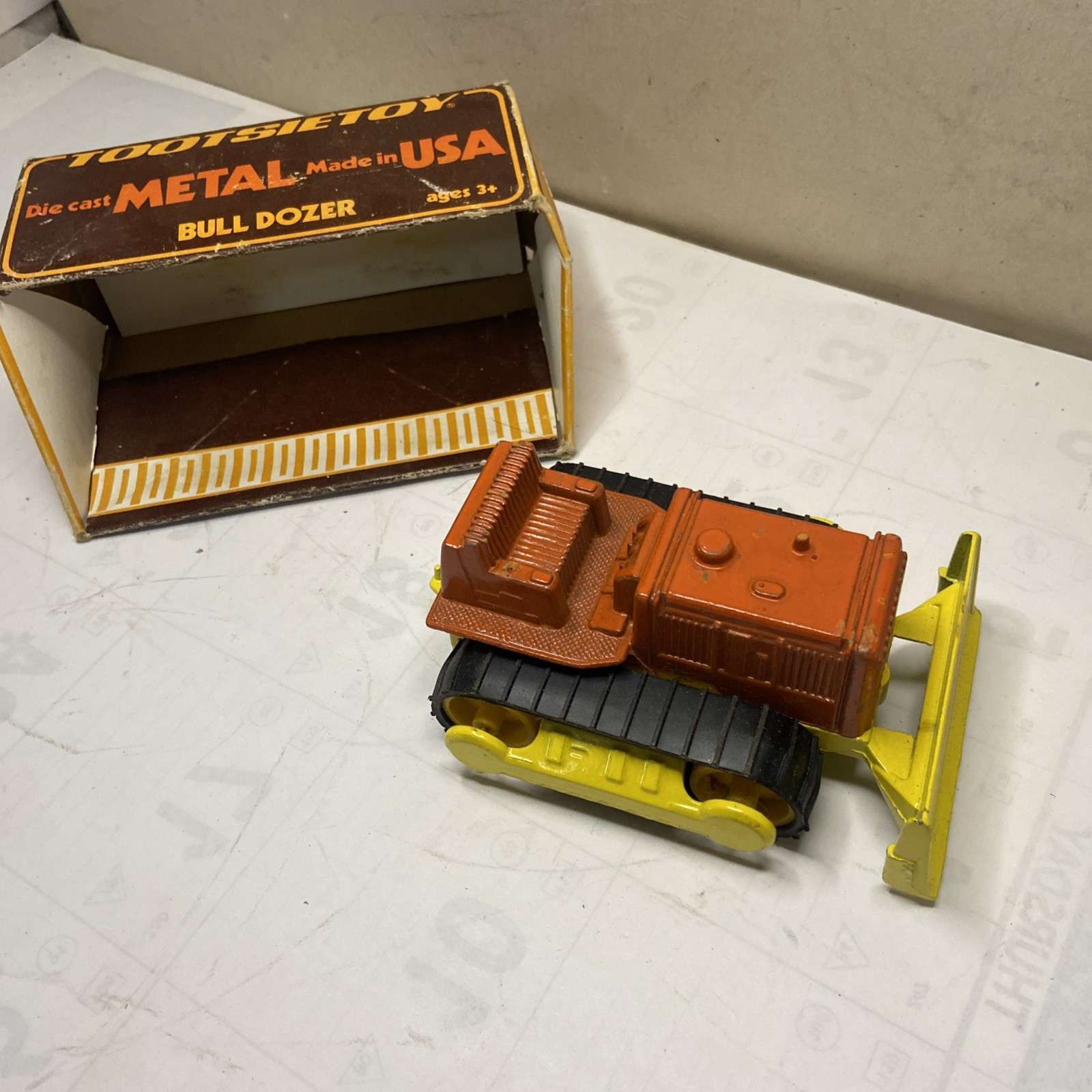 Vintage Tootsie Toys Diecast Bulldozer In Original Box Unplayed And Crane