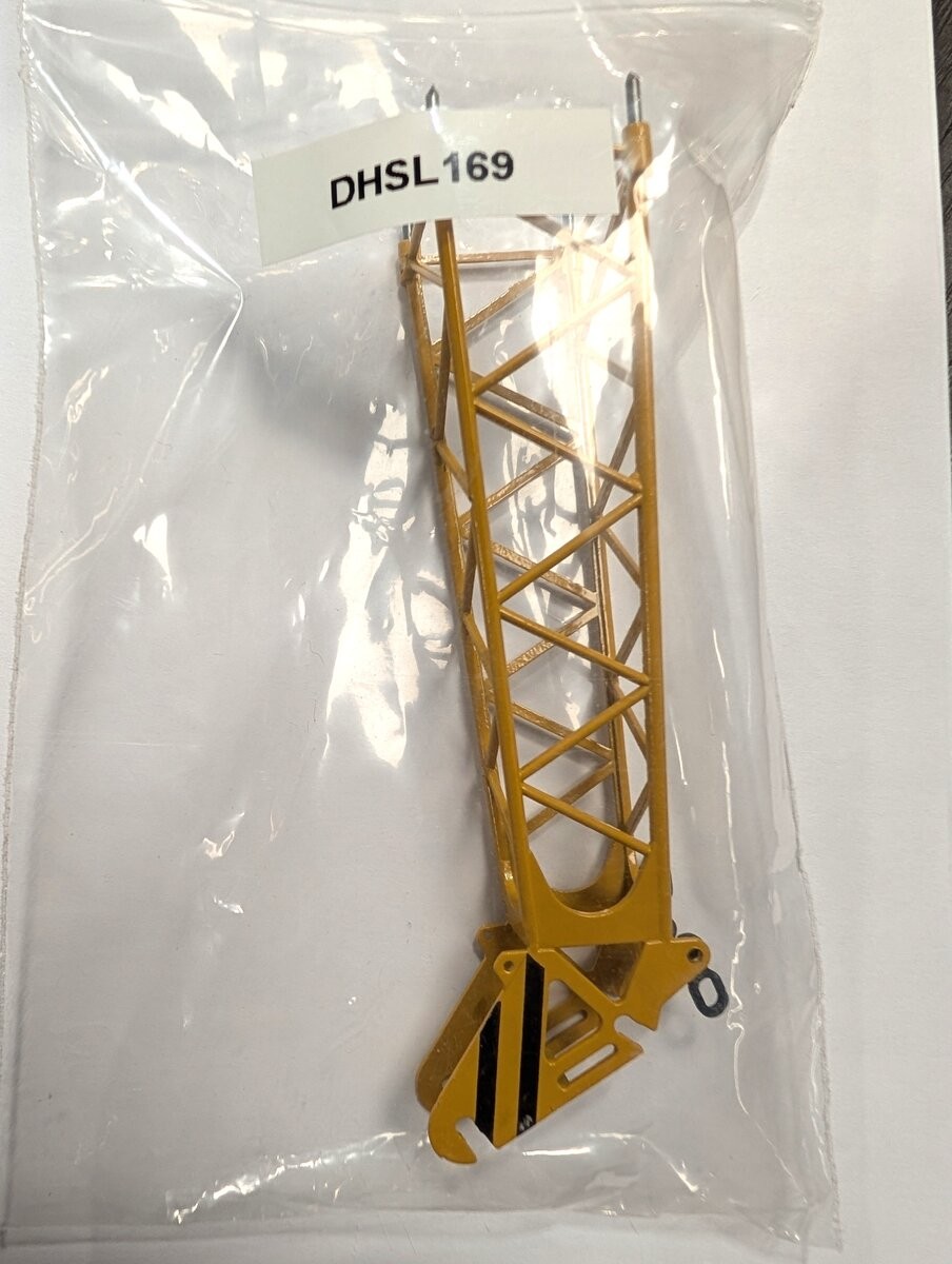DHS L169 HO Scale Construction Yellow Lattice Crane Boom w/Hook Assembly