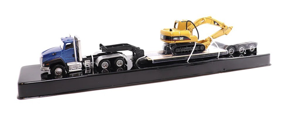Diecast Masters 84415 Cat CT660 Day Cab Tractor, Lowboy & Excavator 1/87 Scale