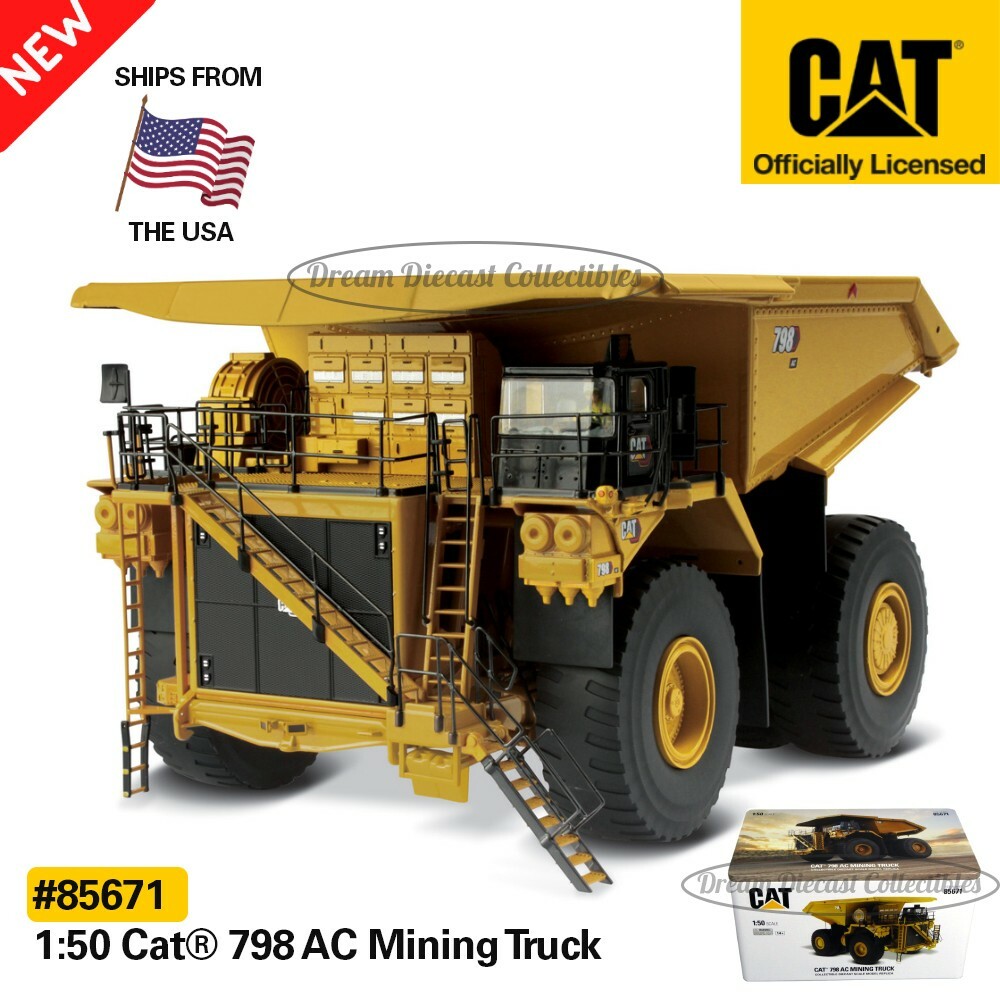 1:50 CAT CATERPILLAR 798 AC MINING TRUCK LARGE HIGH LINE DIECAST MASTERS 85671