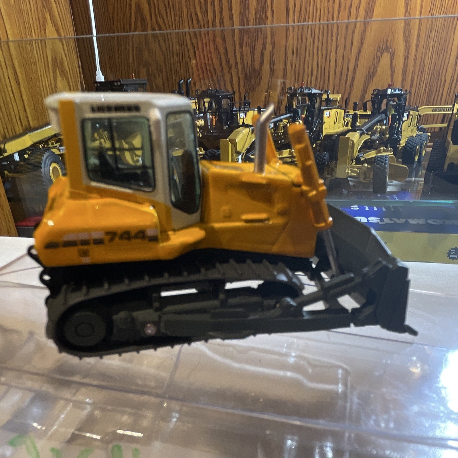 Liebherr 744 Tracked Dozer Diecast Model Yellow Gray Black