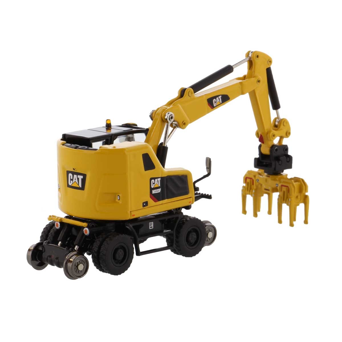 1/87 Caterpillar CAT M323F Railroad Wheeled Excavator HO – Diecast Masters 85612
