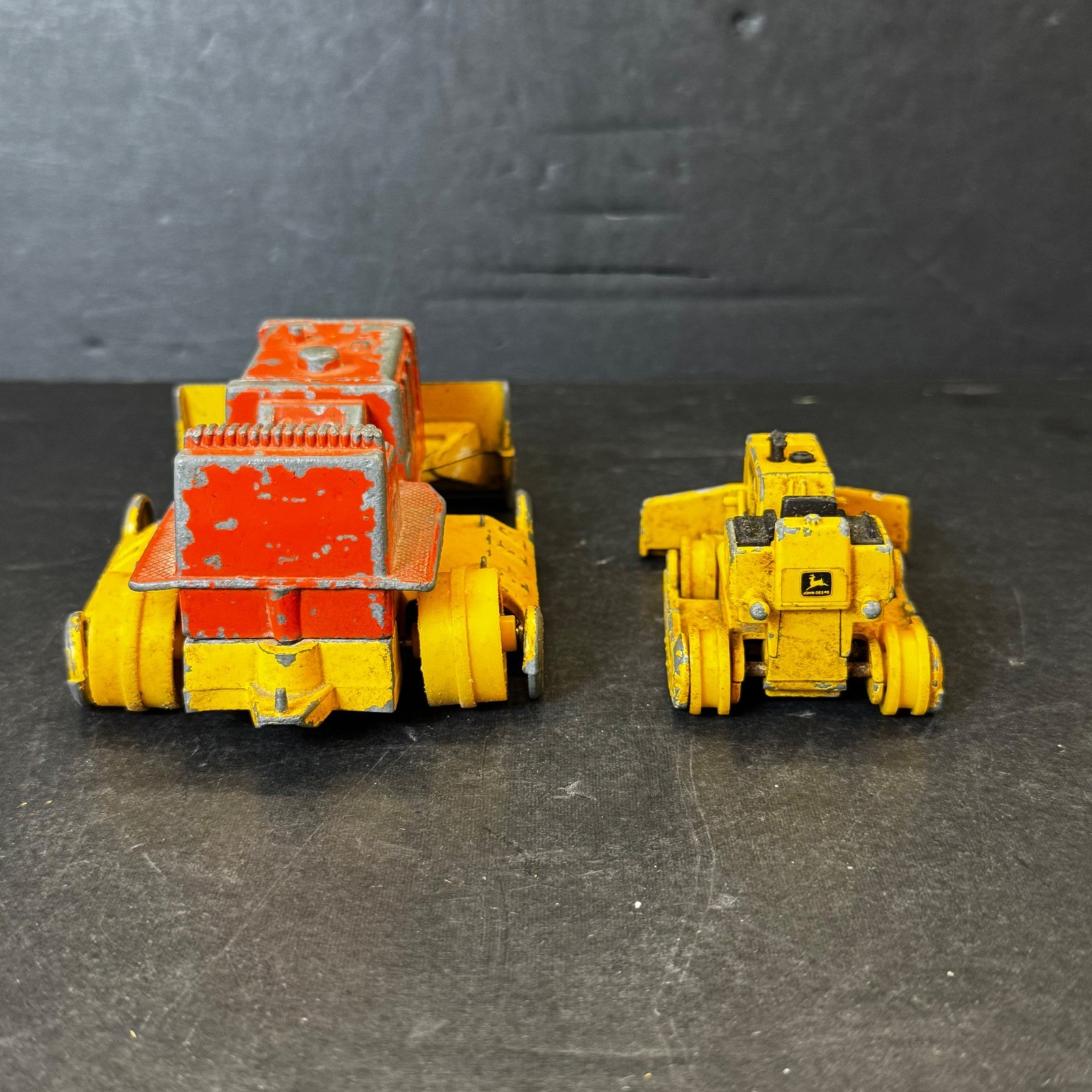 Vintage TootsieToy Bull Dozer and Ertl John Deere Diecast Bulldozer Toy Lot