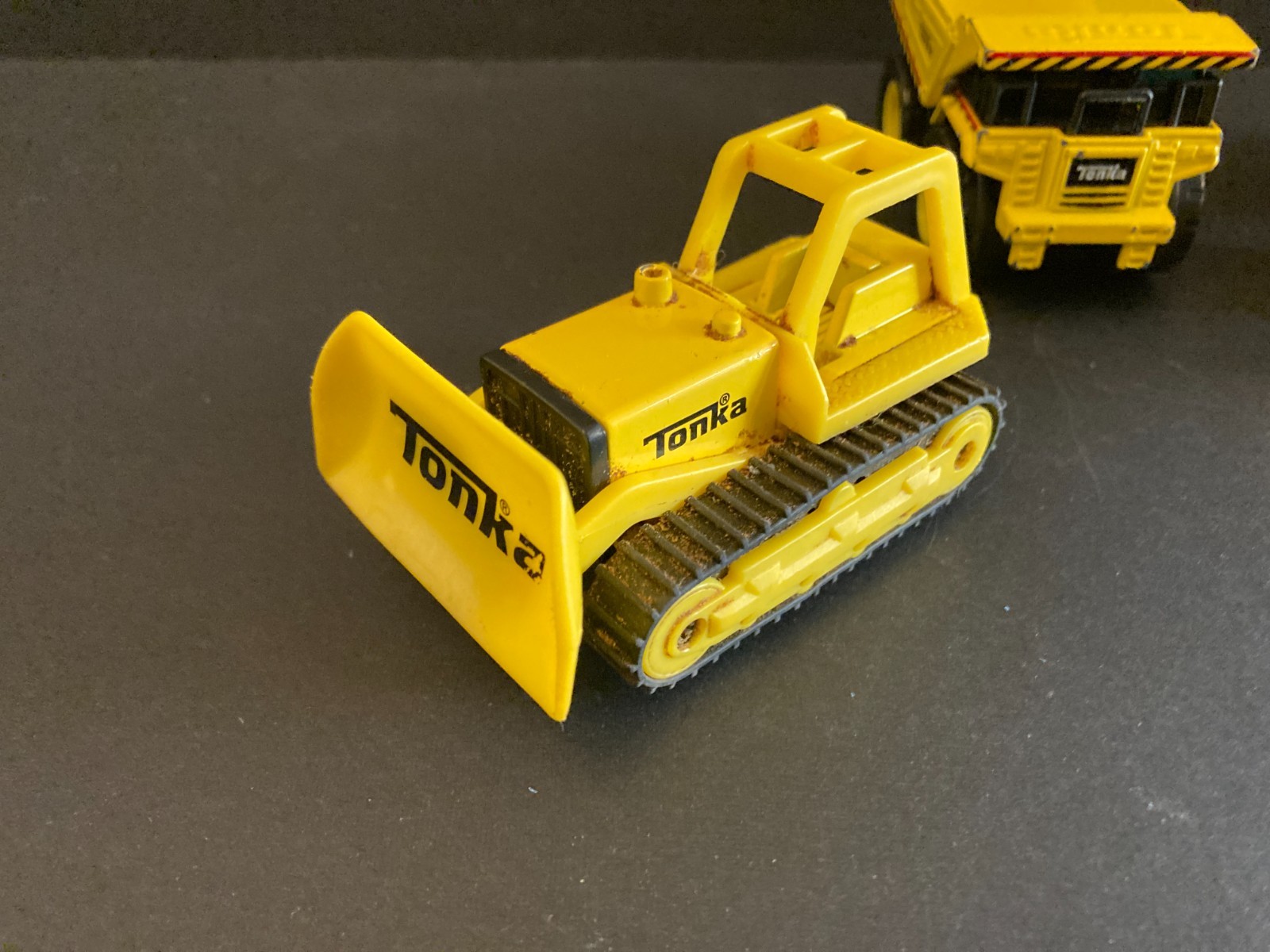 Tonka Metal Movers Construction Vehicles Lot of 3 Diecast Dump Truck Bulldozer