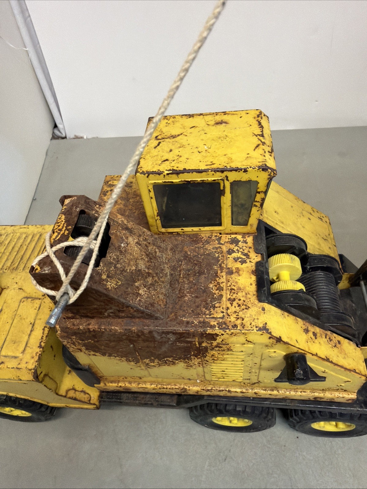 Vintage 1960s NY-LINT Toy Truck Michigan Equipment Crane Metal Pressed Steel