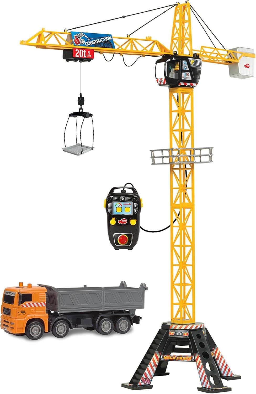 Construction Toy 48 Inch Mega Crane and Truck Playset Remote Control Building