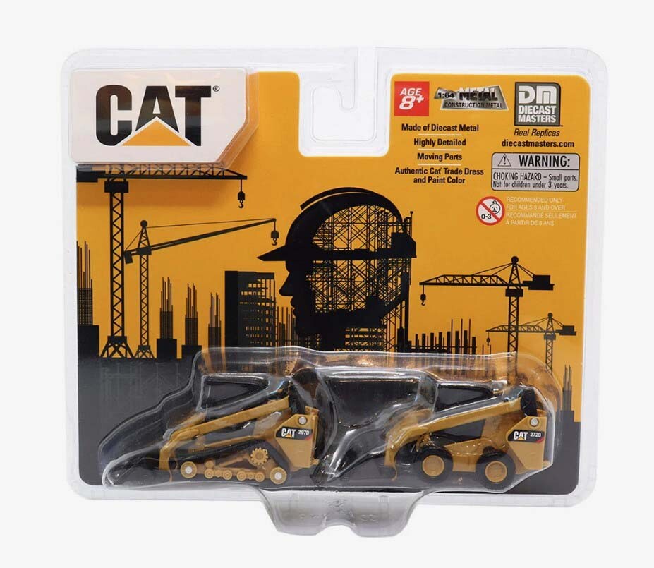 Diecast Masters 84647CS Cat 272D2 Skid Steer & 297D2 Track Loaders 1/64 Scale