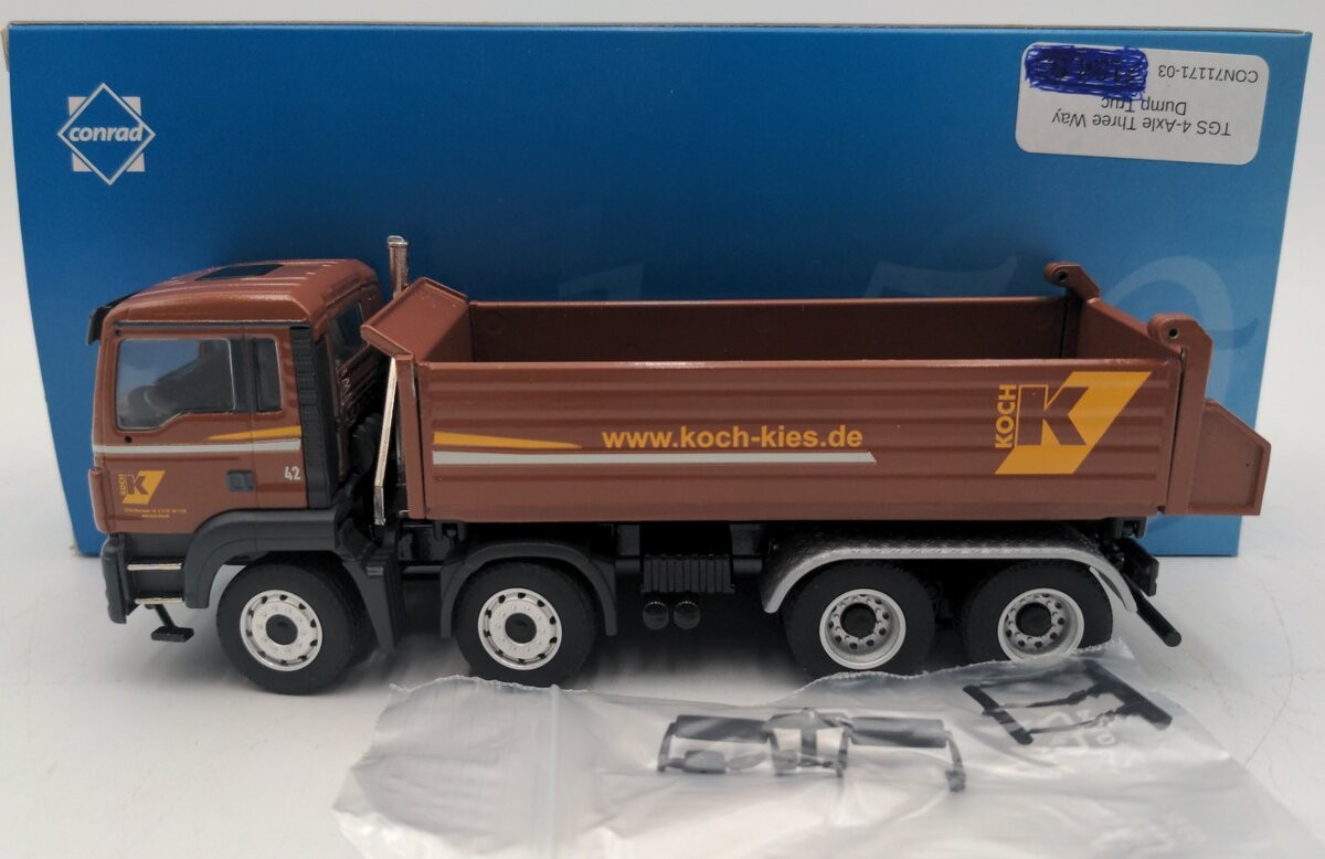 Conrad 71171-03 1:50 MAN TGS 4-Axle Dump Truck – Koch