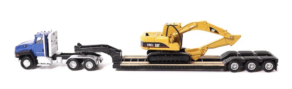 Diecast Masters 84415 Cat CT660 Day Cab Tractor, Lowboy & Excavator 1/87 Scale
