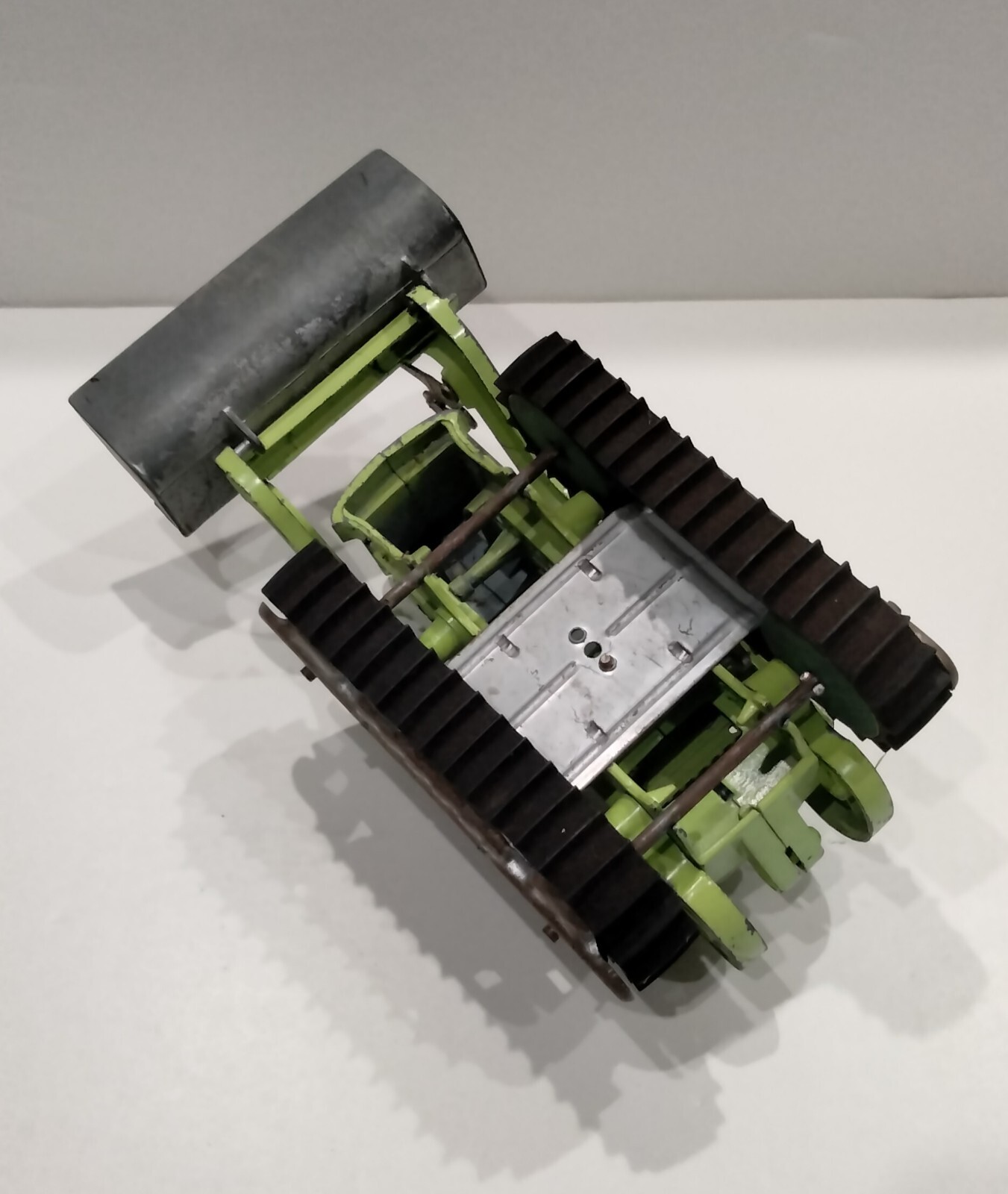 Vintage Hubely Green Bulldozer/Loader Die Cast w/ Good Rubber Tracks