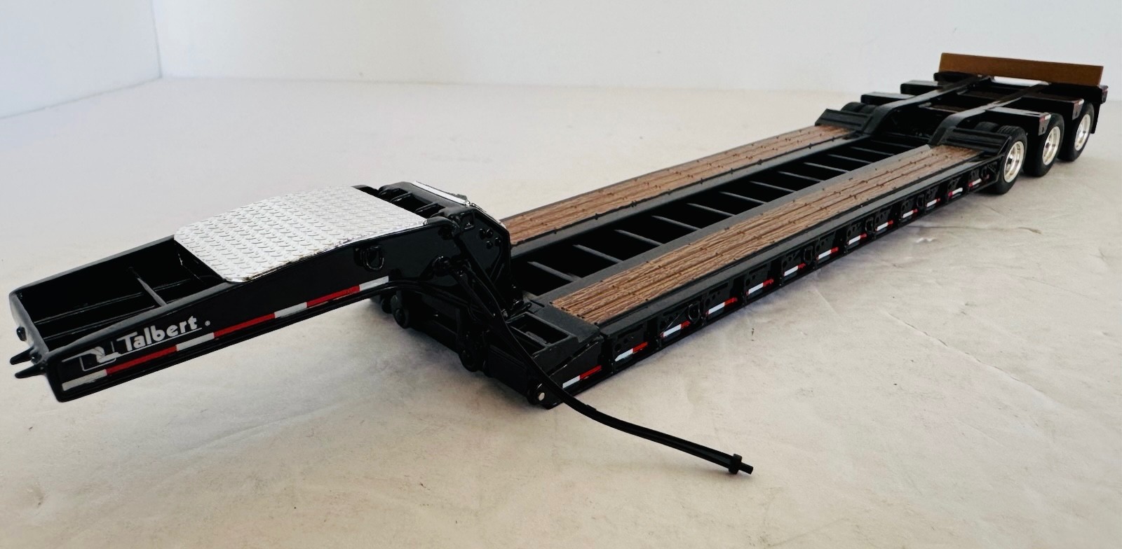 1:50 Black TALBERT 555A Tri-Axle Lowboy Trailer By First Gear