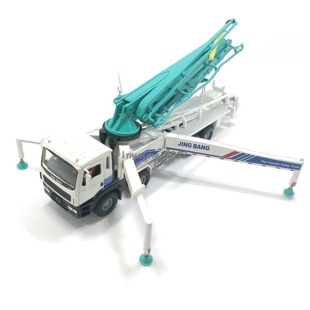1/50 Concrete Pump Truck Toy Construction Vehicle Model Diecast Toy Cars White