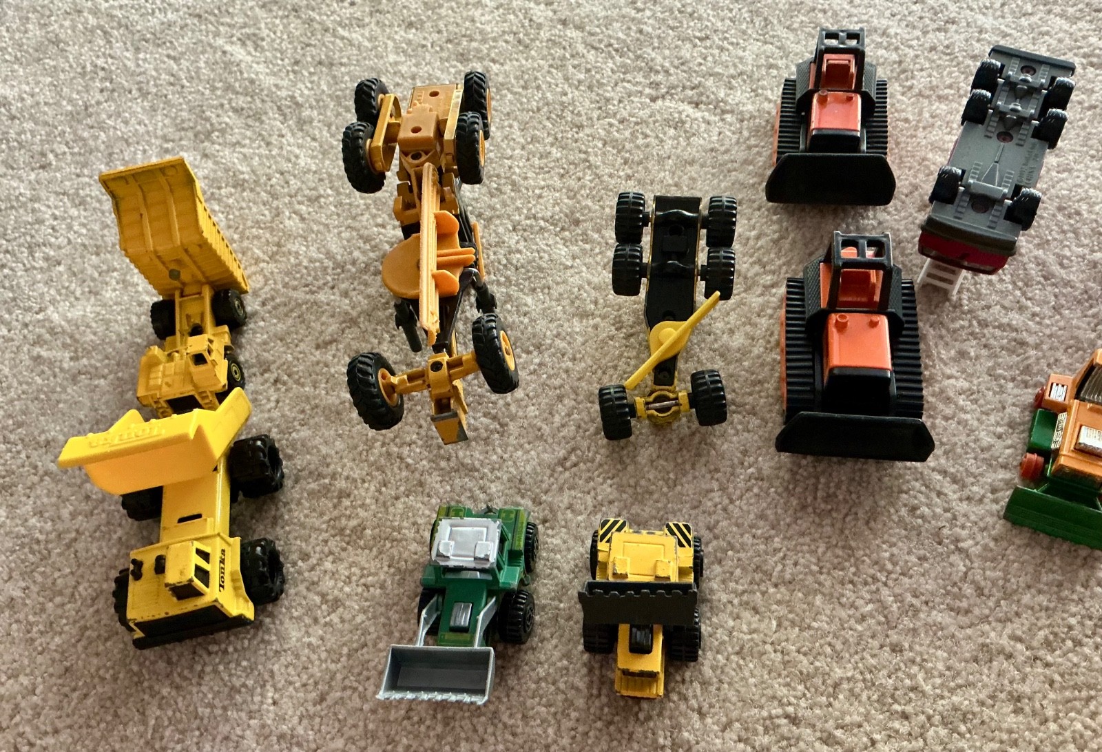Vintage Diecast Construction Zone Lot of 12 Vehicles from 70’s to Early 2000’s