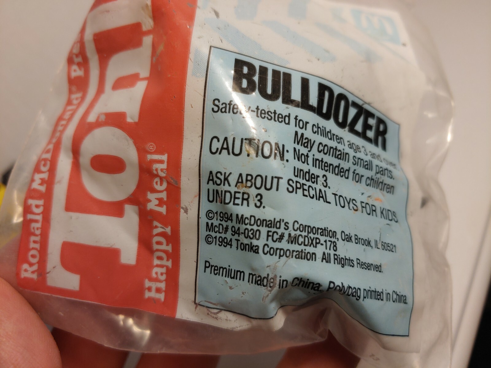 McDonalds Bagged Tonka Bulldozer Truck Car Diecast Toy 1994 + Bonus Tonka 2003