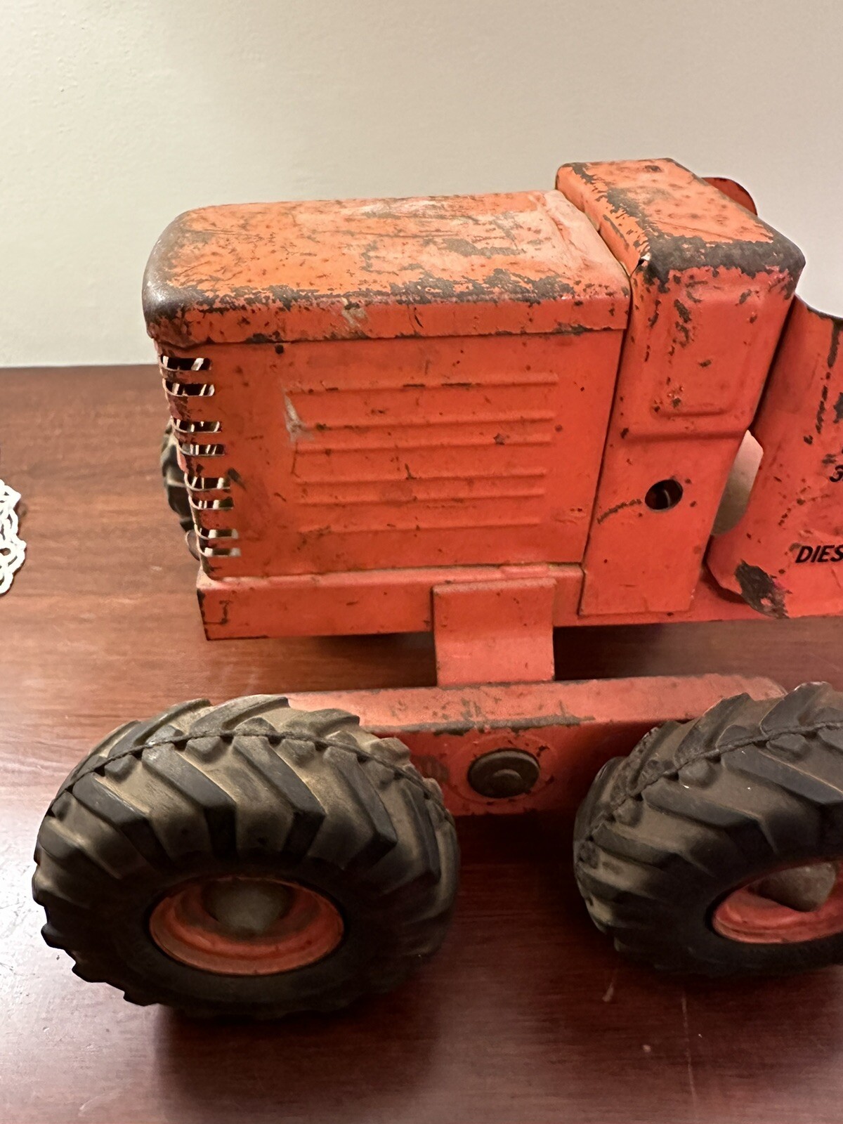 Vintage 1950s Doepke Adams Road Grader Orange Tractor Blade Construction