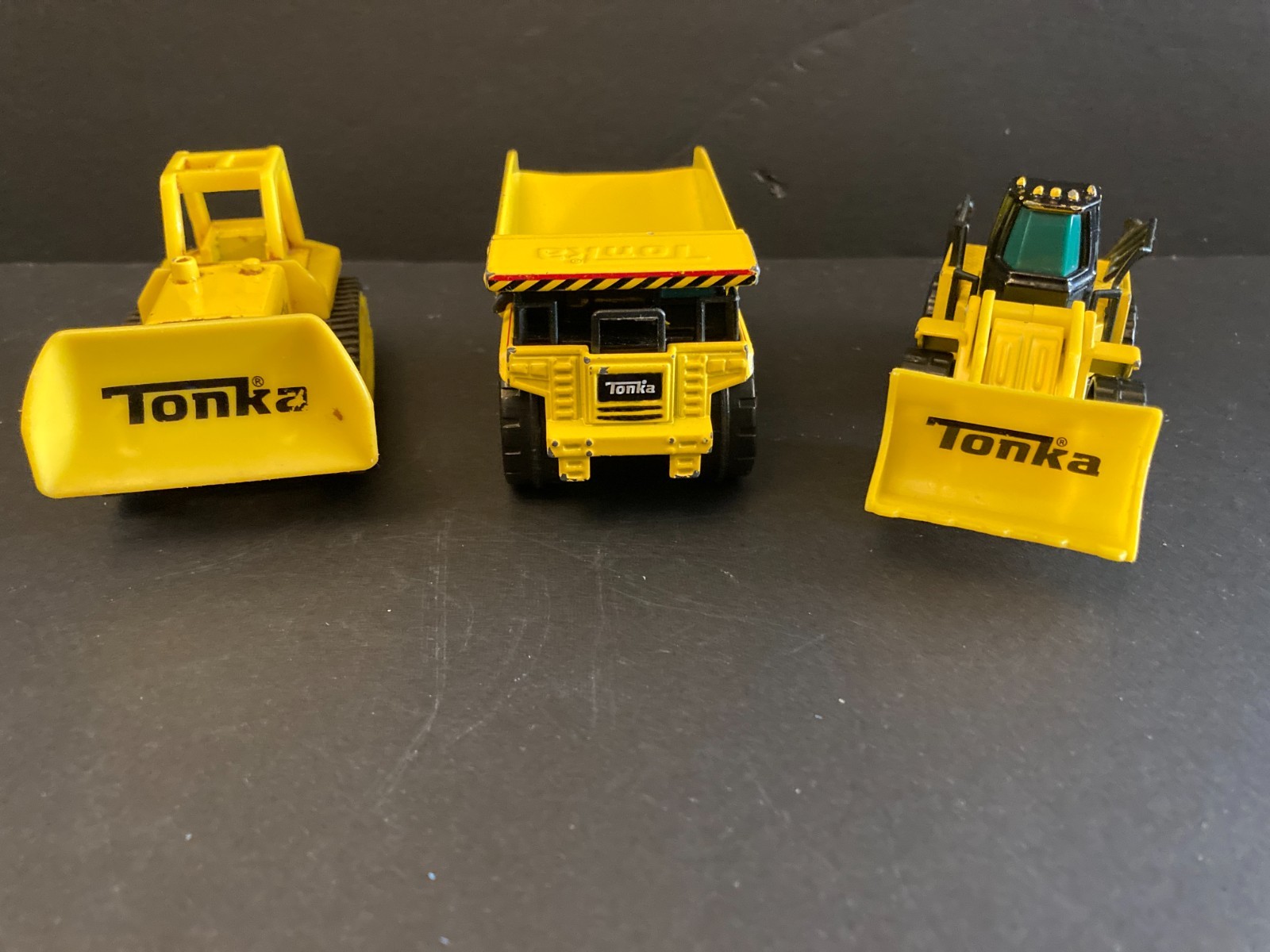 Tonka Metal Movers Construction Vehicles Lot of 3 Diecast Dump Truck Bulldozer