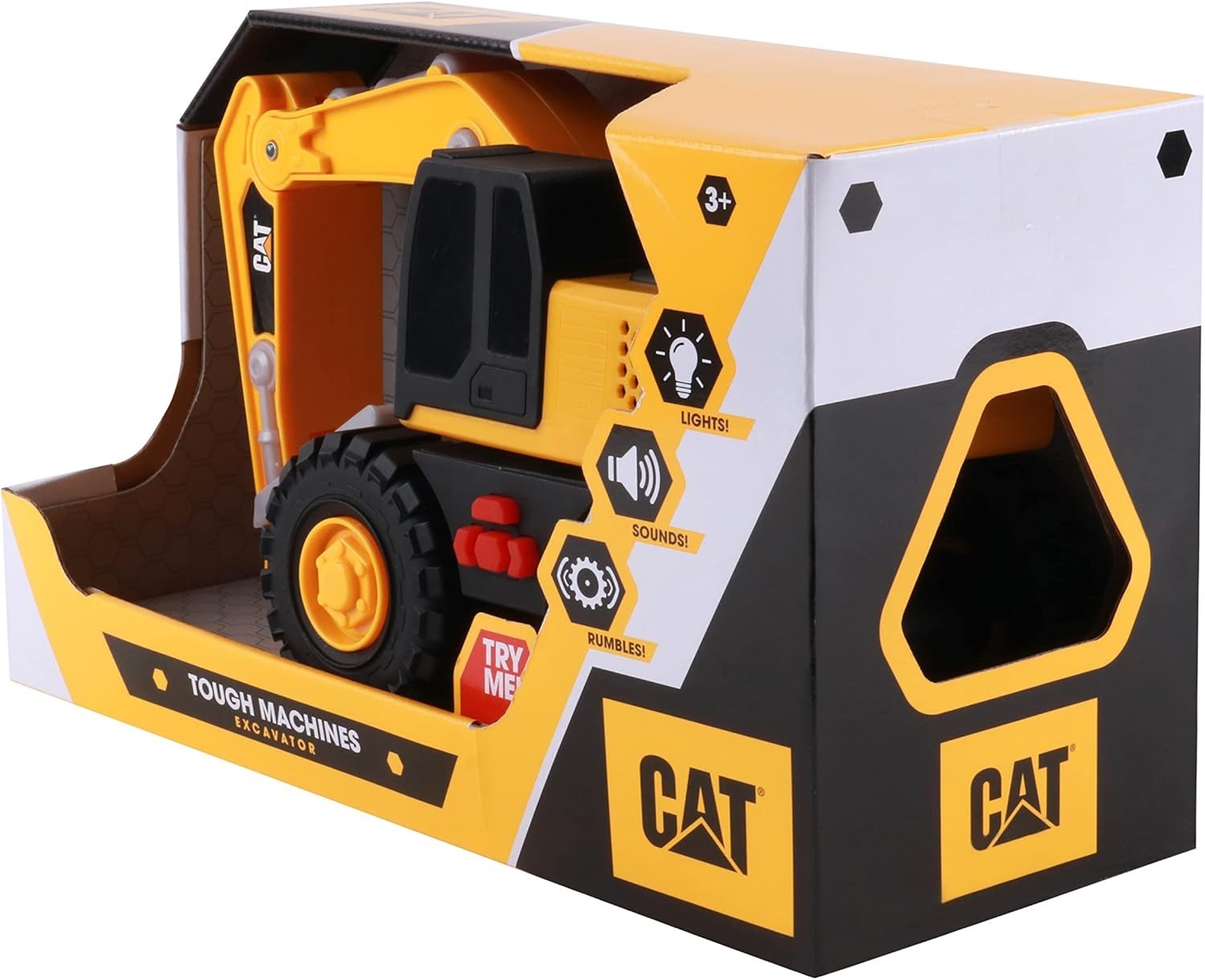 CAT Construction Toys Tough Machines Excavator 10in Realistic Lights Sounds