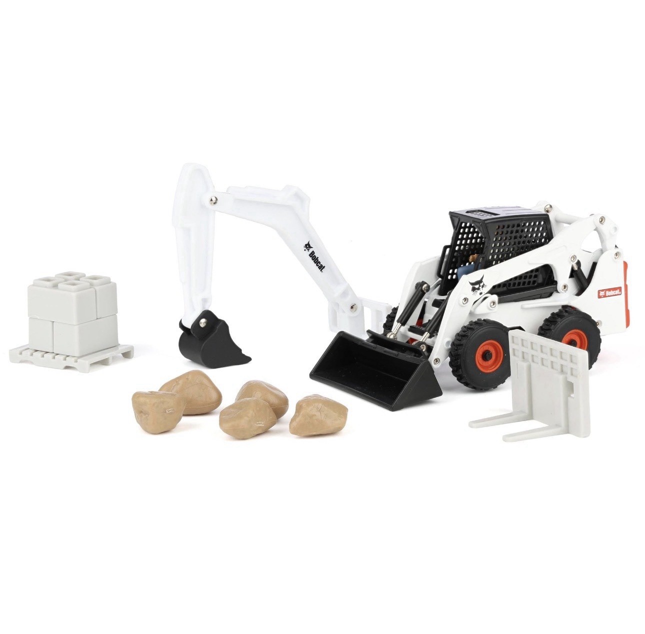 ERTL Bobcat 1:32 Skid-Steer Loader Set Die-Cast/Plastic Ages 3+ w/Accs