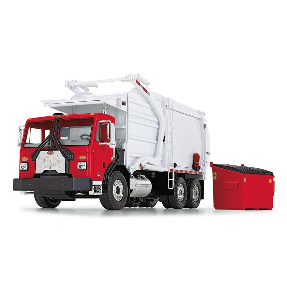1/34 Red & White Peterbilt Model 520 with Wittke Front Loader & Dumpster 10-4335