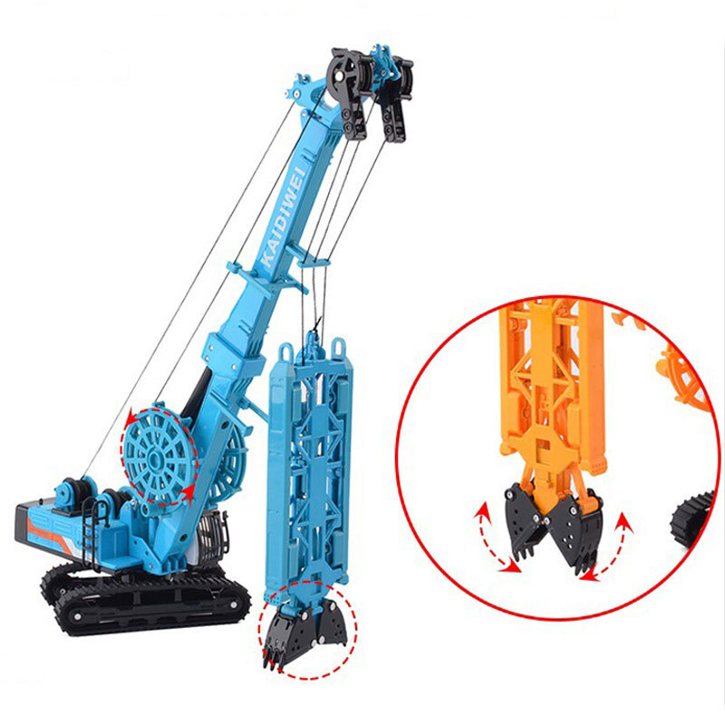 1:64 Trenching Machine Construction Vehicle Diecast Toy Truck for Boys Kids Blue