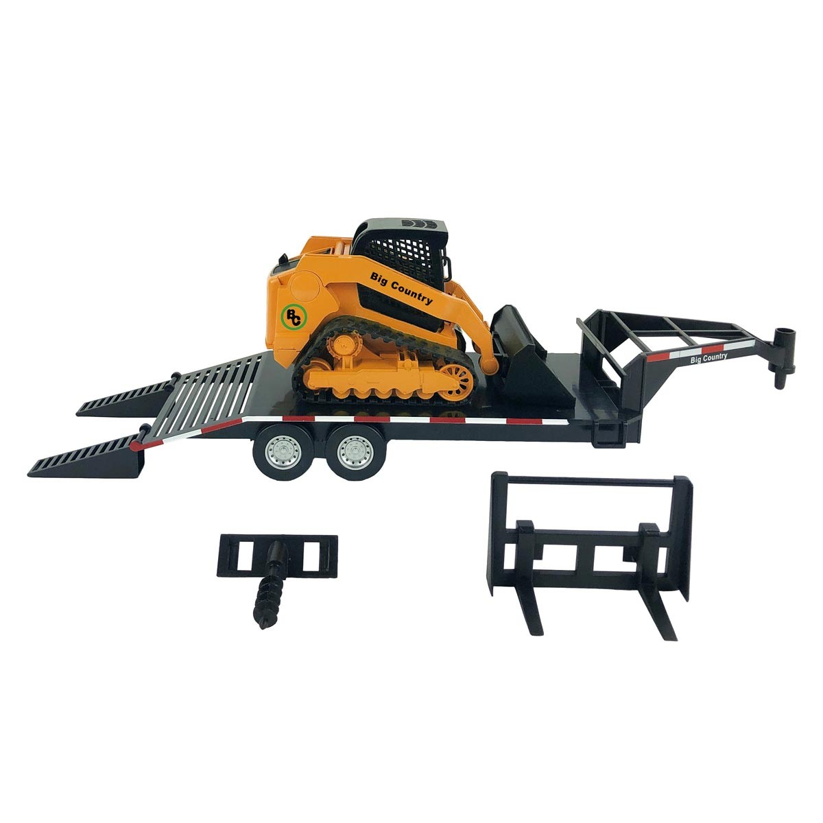 Big Country Toys 1/20 Track Skid Steer Attachments Flatbed Gooseneck Trailer 450