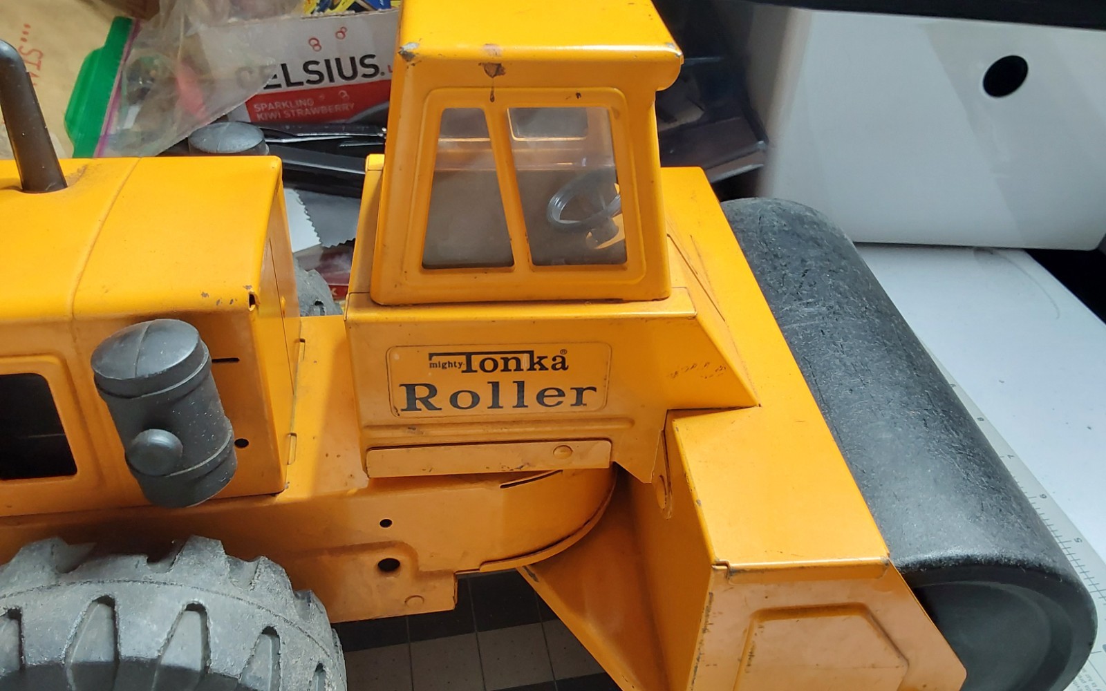 g Mighty Tonka Pressed Steel Road Steam Roller