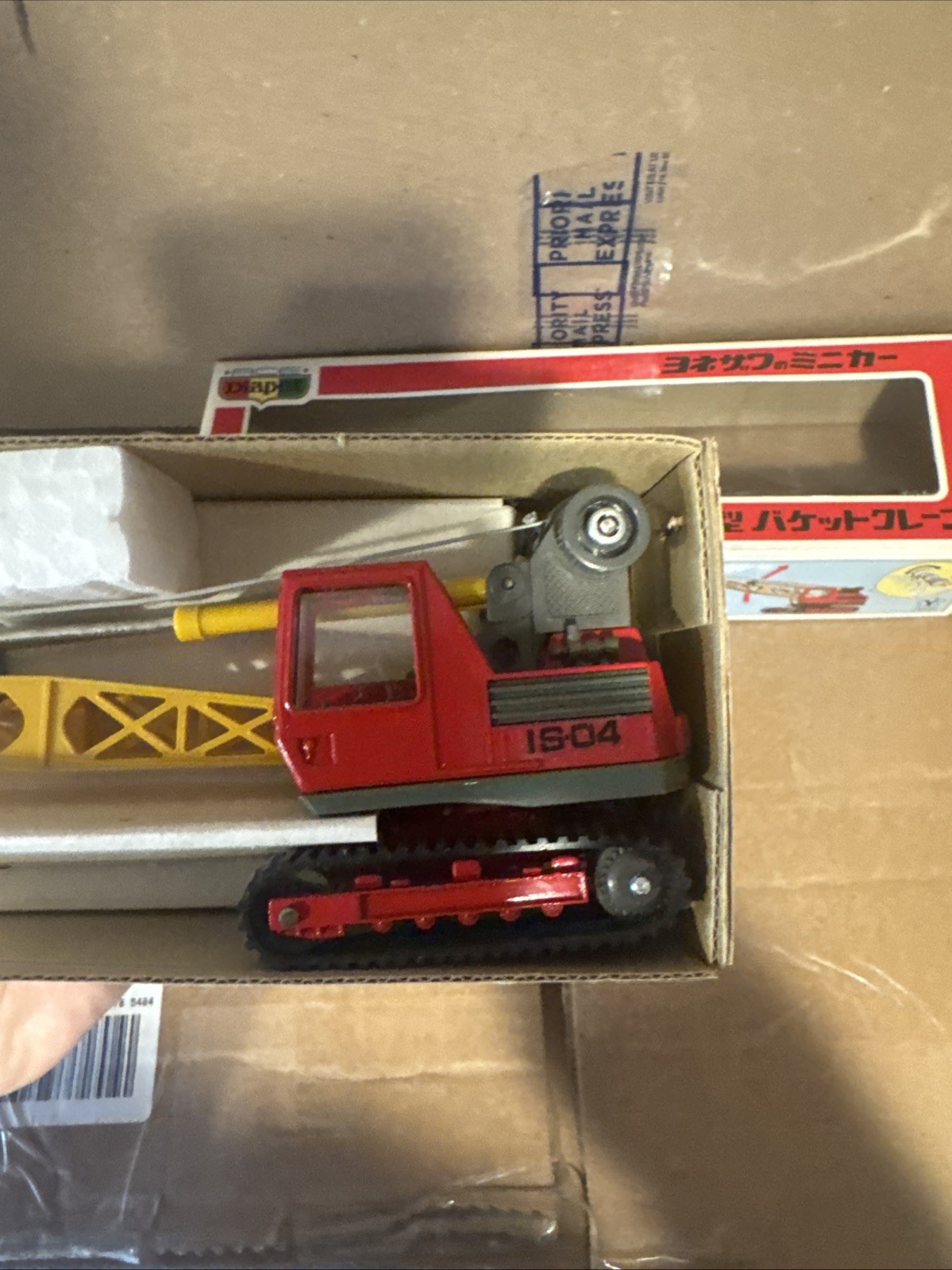 Rare Yonezawa Diapet Crawler Crane 1:50 Diecast Clamshell Bucket Japan 14-0328