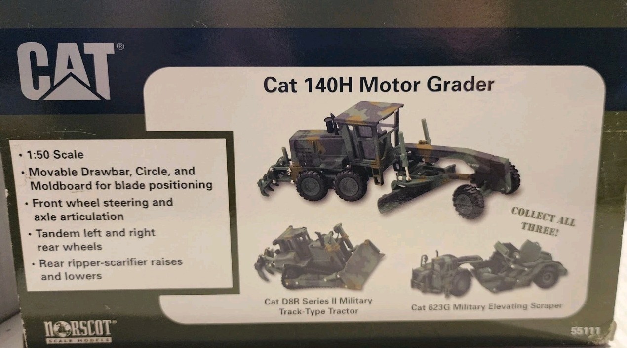 Norscot 1:50 Scale CAT 140H Military Motor Grader #55111