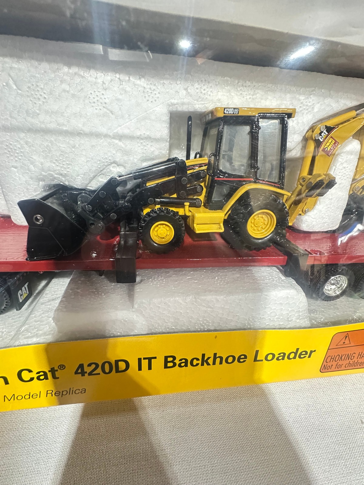 Caterpillar Rental Store Semi With 420D IT Backhoe Set By Norscot 1/50th Scale